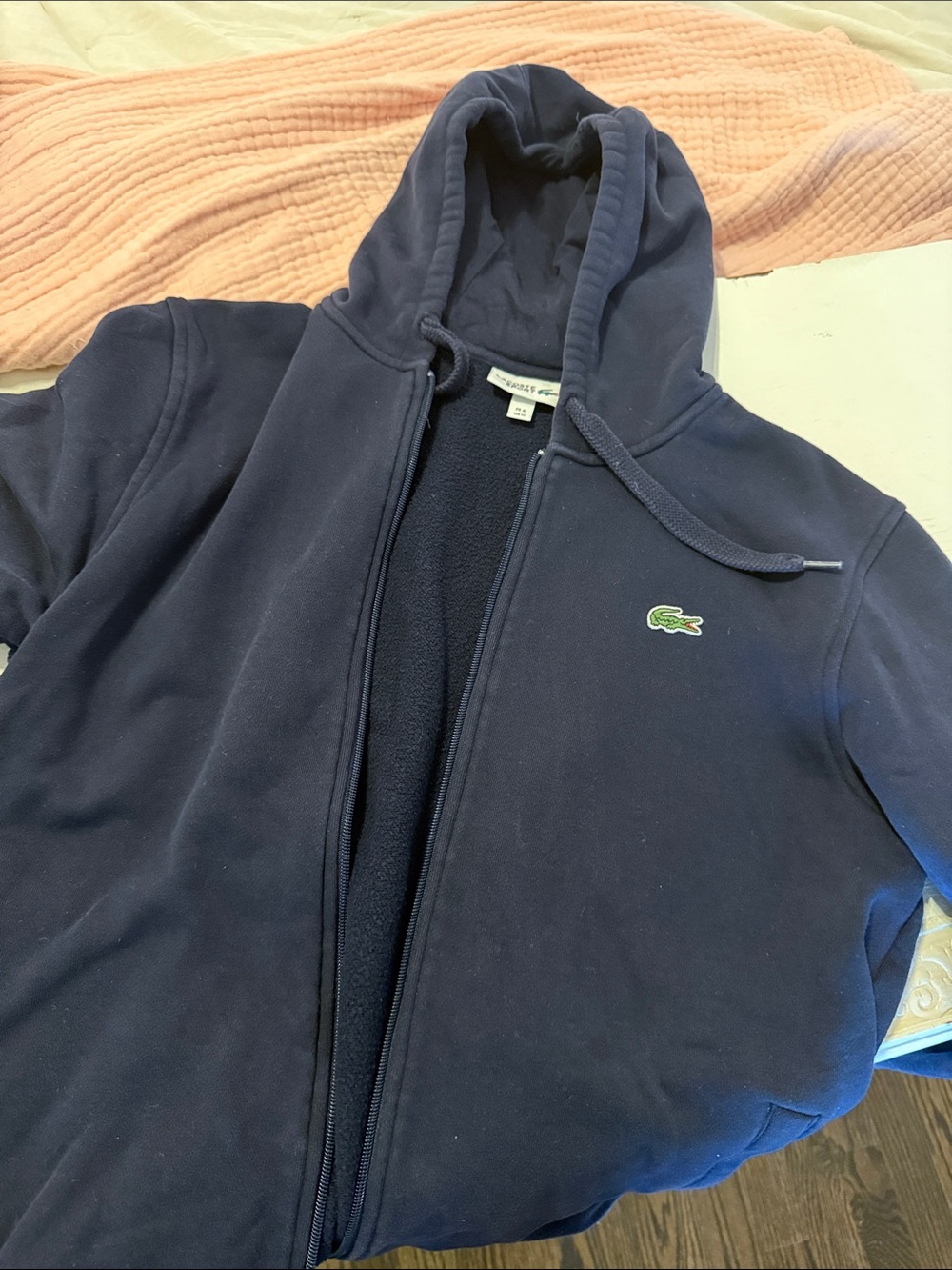 Lacoste men/women Navy Blue Full-Zip Hooded Jacket